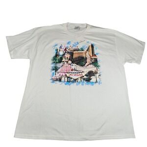 Vintage Deadstock T-Shirt Monte Carlo Vegas 1990s‎ Collage Hotel Casinos XXL NWT